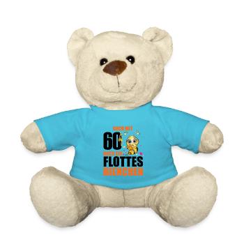 60 Geburtstag Frauen Geschenk lustig Biene Imker - Teddy - Atollblau - Vorne