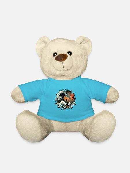 La vague japonaise, la Grande Vague de Kanagawa - Nounours - bleu outremer