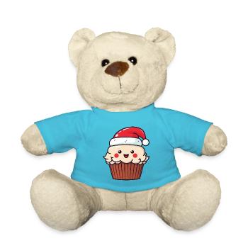 Muffin Kuchen Backen Weihnachten - Teddy - Atollblau - Vorne