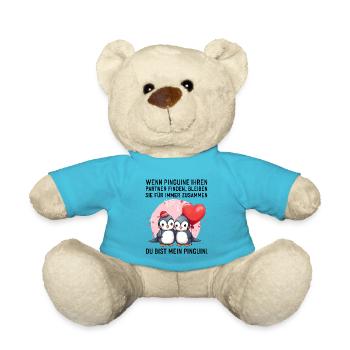 Wenn Pinguine Ihren Partner finden Liebessprüche - Teddy - Atollblau - Vorne