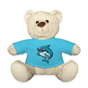 Whale Cool Comic - Teddy Bear - atoll blue - Front