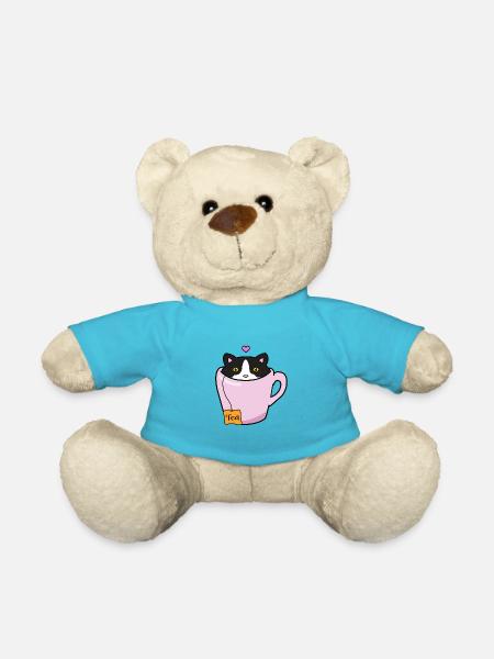 Chat noir et blanc - Nounours - bleu outremer