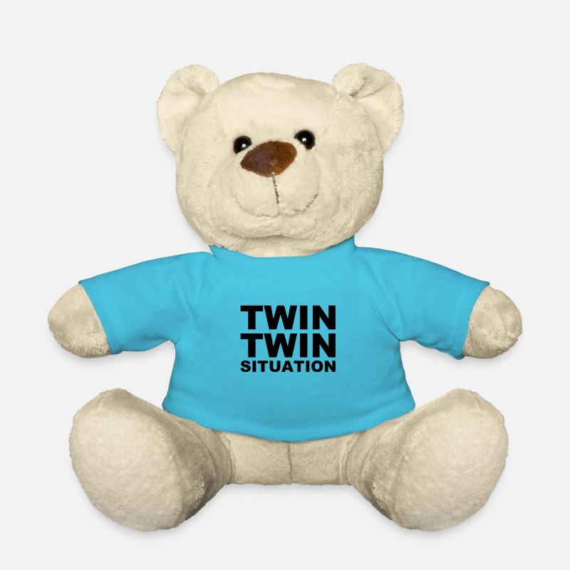 Zwillinge Twins Geschwister - Teddy - Atollblau