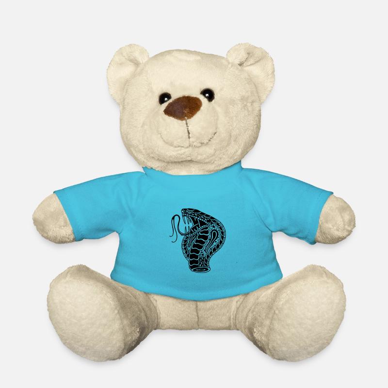 Traditionell Tattoo Style Cobra Snake - Teddy - Atollblau