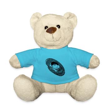 Geometric Circle Ellipses Parabolas Lines - Teddy Bear - atoll blue - Front