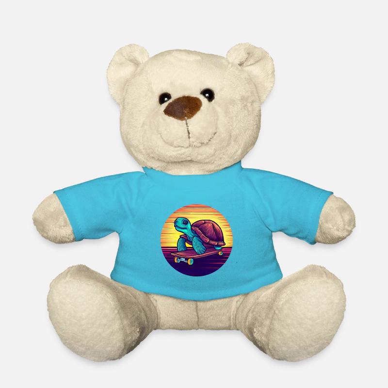 Schildkröte fährt auf einem Skateboard Sunset - Teddy - Atollblau
