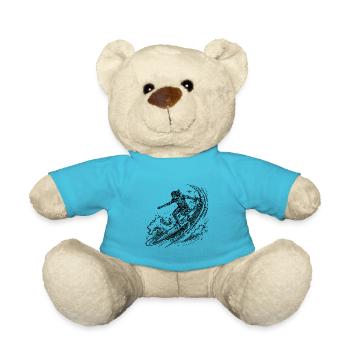 Vagues Surf Océan Planche de surf Sports nautiques Design - Nounours - bleu outremer - Devant