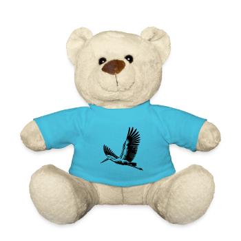 Fliegender Storch auf breiten Schwingen - Teddy - Atollblau - Vorne