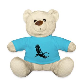 Fliegender Storch im eleganten Segelflug - Teddy - Atollblau - Vorne