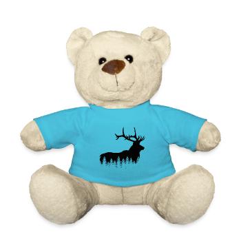 Hunter, Mountaineer, Hiker, Deer - Teddy Bear - atoll blue - Front