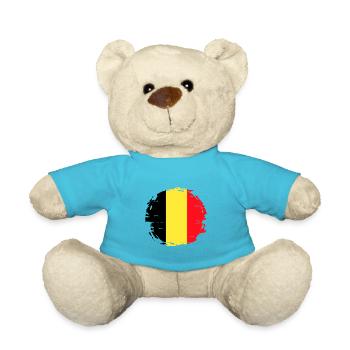 Belgium Flag Vintage Belgian Flag Distressed Look - Teddy Bear - atoll blue - Front