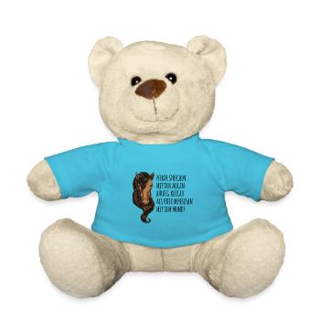 Lustiger Pferdebesitzer Spruch, reiten Geschenk - Teddy - Atollblau - Vorne