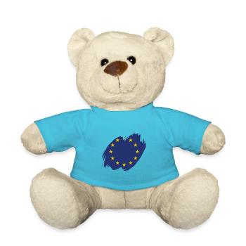 Europe Flag EU Euro European Flag - Teddy Bear - atoll blue - Front