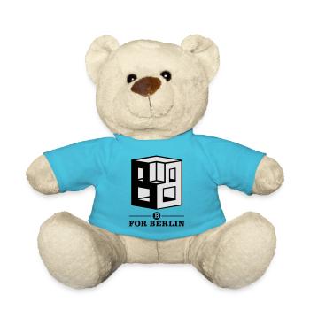 B for Berlin - Würfel Buchstabe B - Teddy - Atollblau - Vorne
