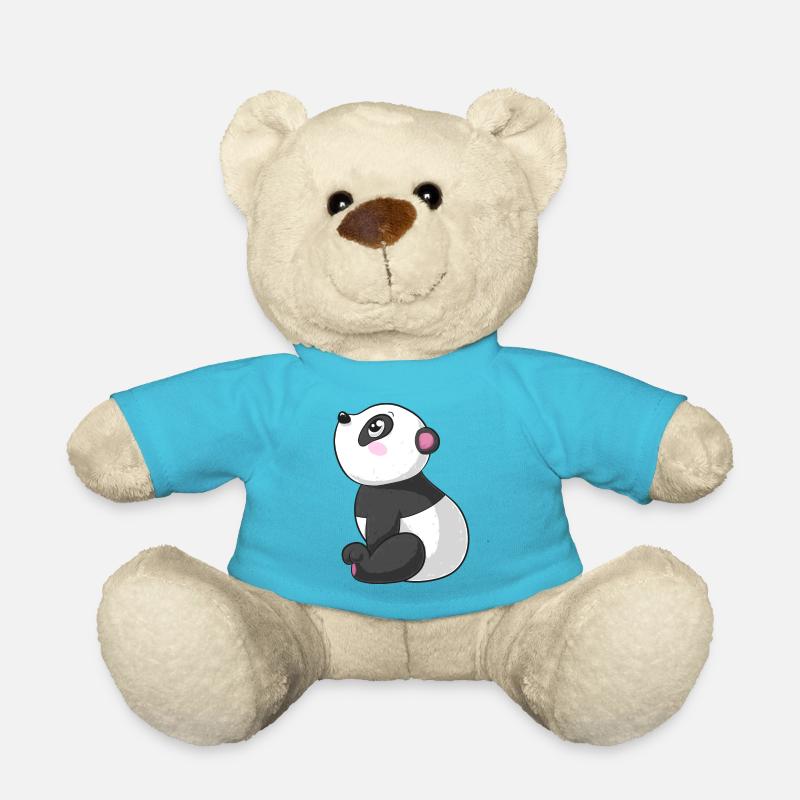 Dreaming cartoon panda - Teddy Bear - atoll blue