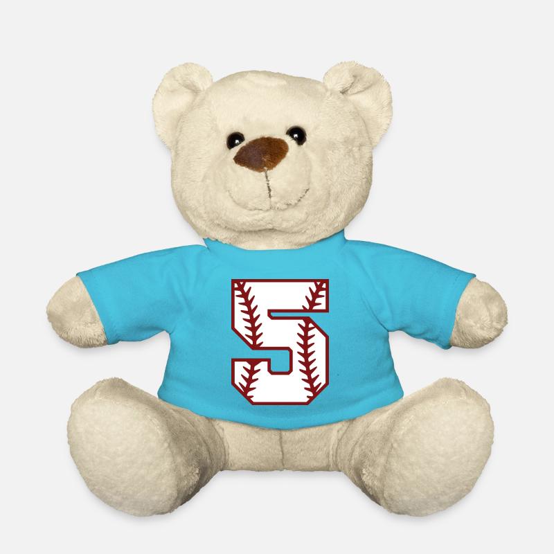 Baseball Zahl Softball Nummer 5 Geschenk cool - Teddy - Atollblau