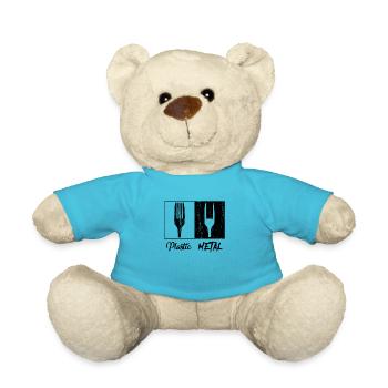 Funny heavy metal rocker fork rock gift - Teddy Bear - atoll blue - Front