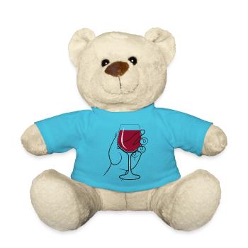 Vin verre de vin dégustation de la vigne millésime herbe - Nounours - bleu outremer - Devant