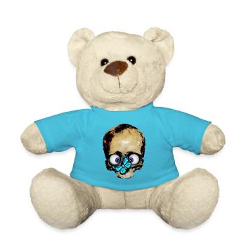 Totenkopf blauer Schmetterling / skull butterfly - Teddy - Atollblau - Vorne