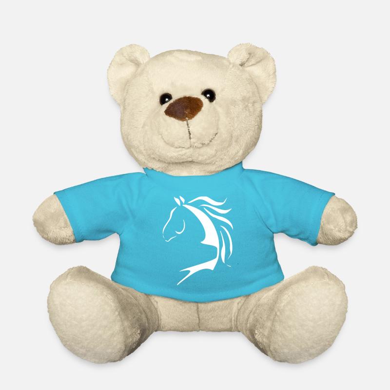 Pferdekopf, Pferdedesign, Pferd, Pferde - Teddy - Atollblau