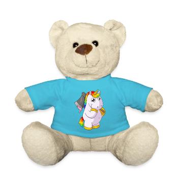 Licorne dessin animé avec hache - Nounours - bleu outremer - Devant