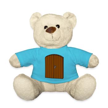 Tür aus Holz - Teddy - Atollblau - Vorne