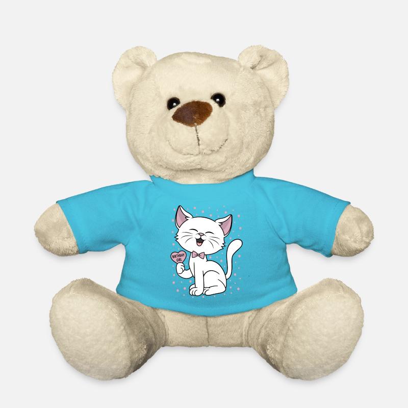 Chaton Mignon Chat Fête d’Anniversaire Confetti - Nounours - bleu outremer