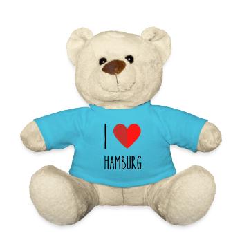 I love Hamburg - Teddy - Atollblau - Vorne