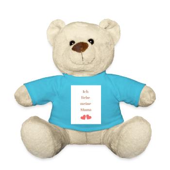 ich liebe meine Mama, - Teddy - Atollblau - Vorne