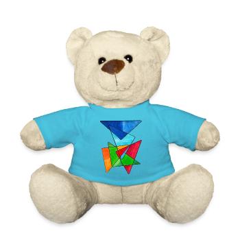 Coloured Triangles - Teddy Bear - atoll blue - Front
