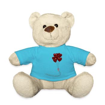 Ballons Herzen - Teddy - Atollblau - Vorne