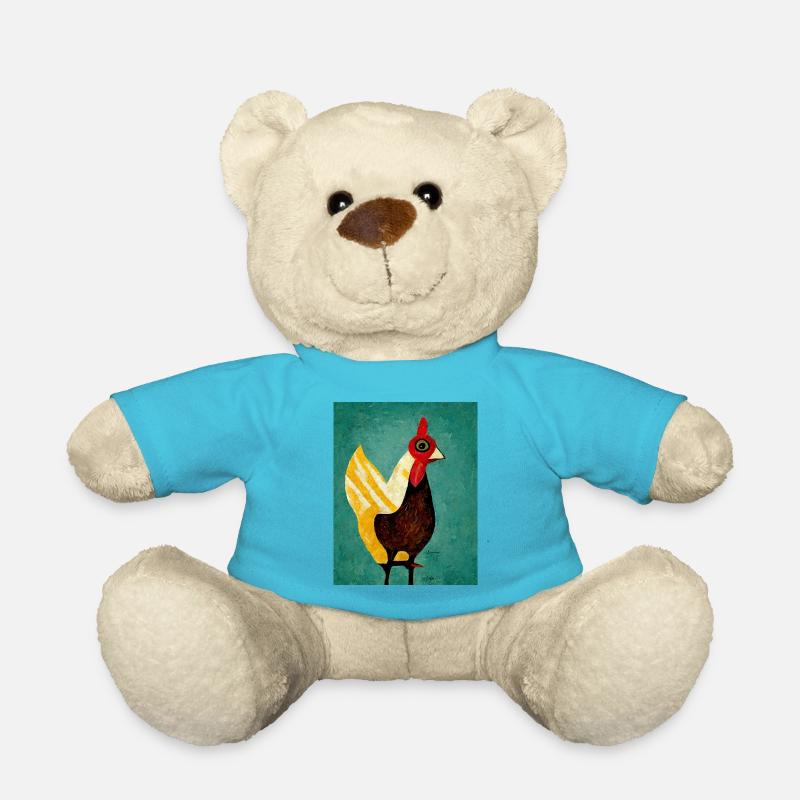 Drôle de peinture de poulet - Nounours - bleu outremer