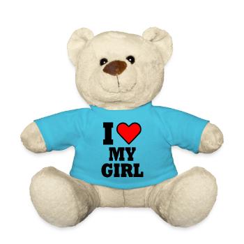 I love my girl - Teddy - Atollblau - Vorne