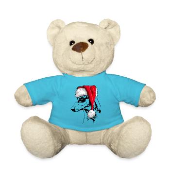 Santa KURZHAARCOLLIE Weihnachten Hunde Wilsigns - Teddy - Atollblau - Vorne