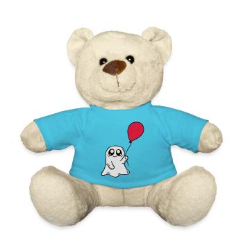Sweet spirit holds balloon - Teddy Bear - atoll blue - Front