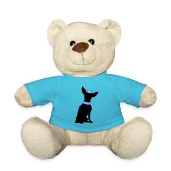 Chihuahua Prinz mit blauem Krönchen - Teddy - Atollblau - Vorne