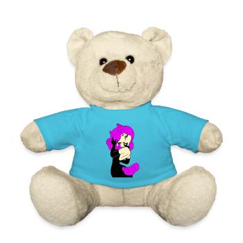 T-Shirt Mädchen Perfekte Pferde Rosa Schwarzes Kleid 2022 - Teddy - Atollblau - Vorne