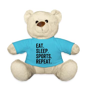 Eat Sleep Sports Repeat - Teddy Bear - atoll blue - Front