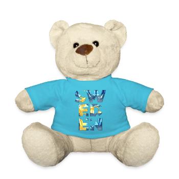 Sweden Swedish Europe Scandinavia Stockholm 3kro - Teddy Bear - atoll blue - Front