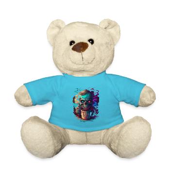Skull | Coffee | coloured | Colorful Skull - Teddy Bear - atoll blue - Front