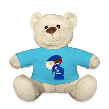 Philippinen Filipino Japan Flagge I Geschenk - Teddy - Atollblau - Vorne