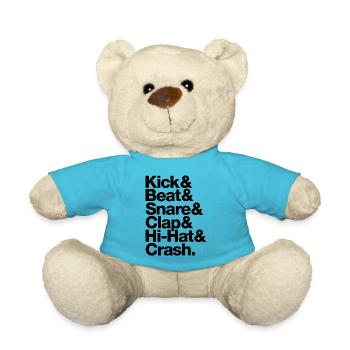 Kick Beat Snare Clap Hi Hat Crash schwarz - Teddy - Atollblau - Vorne