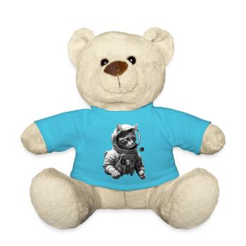 Eine süße Astronauten-Katze - Teddy - Atollblau - Vorne