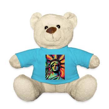 Colorful Liberty Statue - Teddy Bear - atoll blue - Front