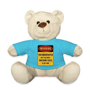 Outdoor Bushcraft Adventure Nature. Funny sayings - Teddy Bear - atoll blue - Front