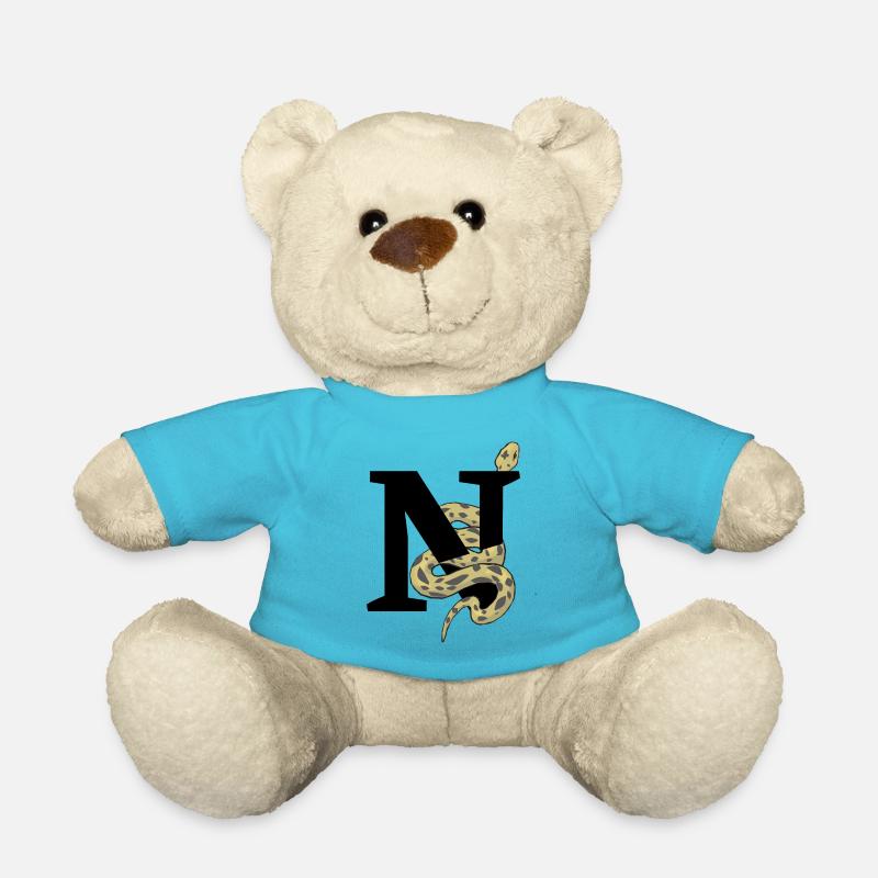 Letter n snake - Teddy Bear - atoll blue