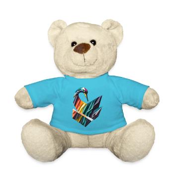 Geometrischer Schwan - Teddy - Atollblau - Vorne