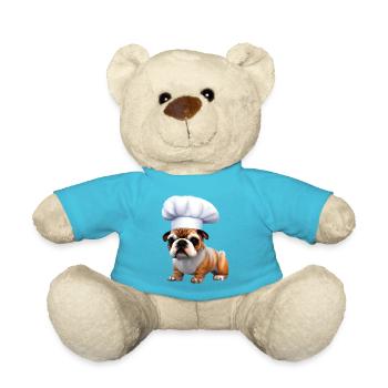 Bulldogge Hunde Hundebesitzer Gastronom Hund Köche - Teddy - Atollblau - Vorne