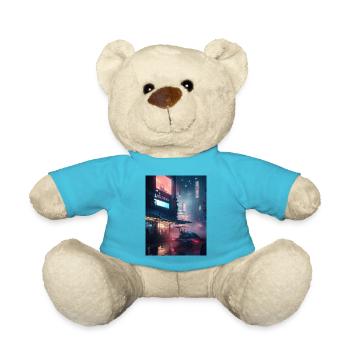 Mitternachtsträumerei: Anime-artige Darstellung eines - Teddy - Atollblau - Vorne