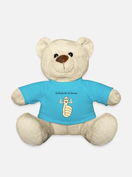 Ich drücke dir die Daumen - Teddy - Atollblau
